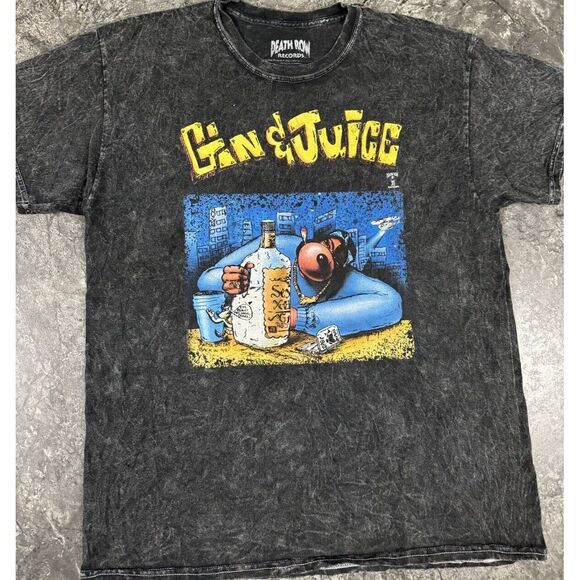 Death Row Snoop Dogg Gin And Juice Acid Wash T Shirt 2021‎ Size M/L - Picture 1 of 7